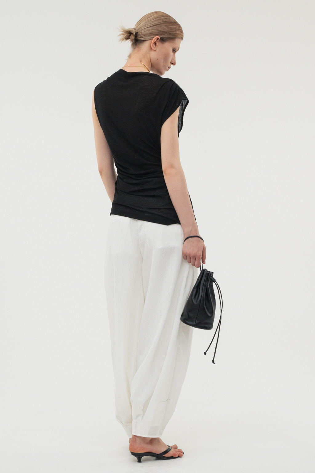 Balloon Tuck Easy Pants / Black