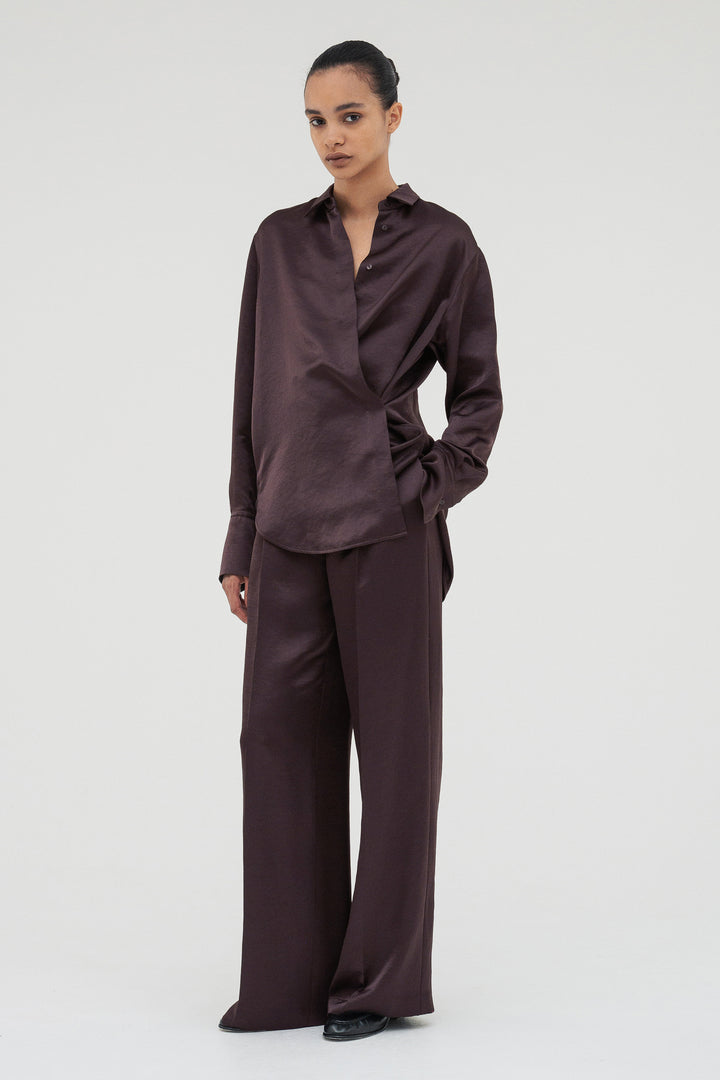 Vintage Satin Pants / Burgundy