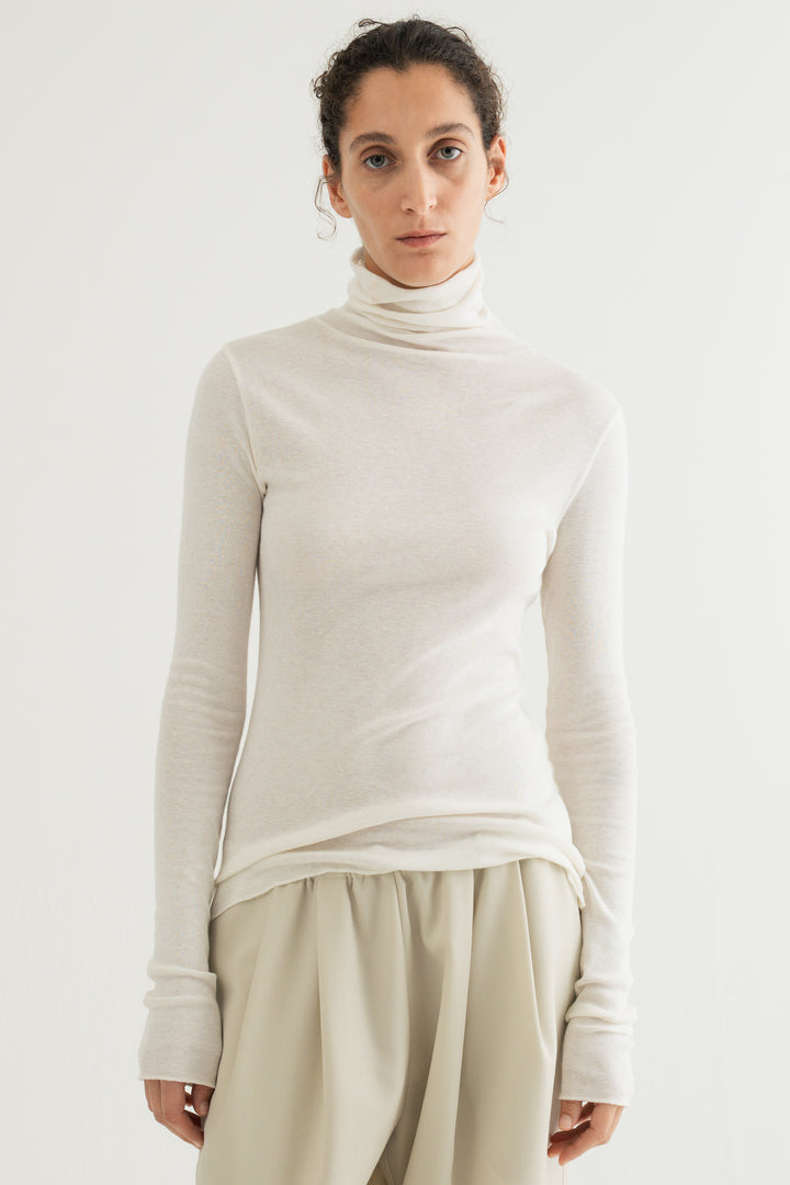Cotton Cashmere Jersey Top / Black