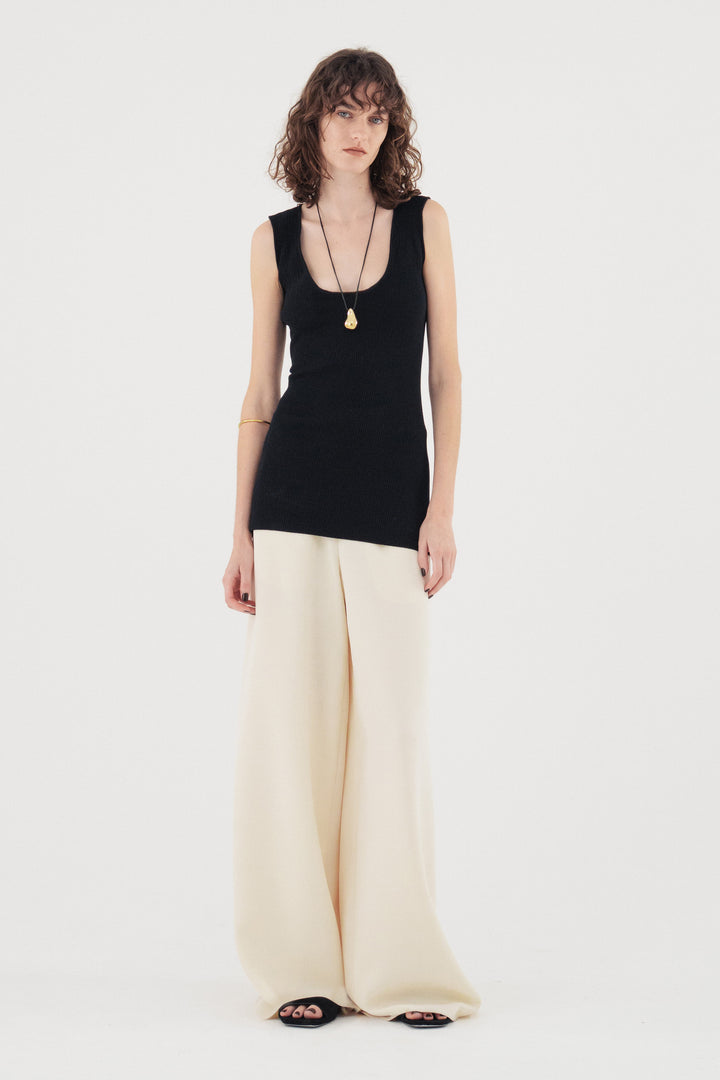 Modern Rib Tank Top / White