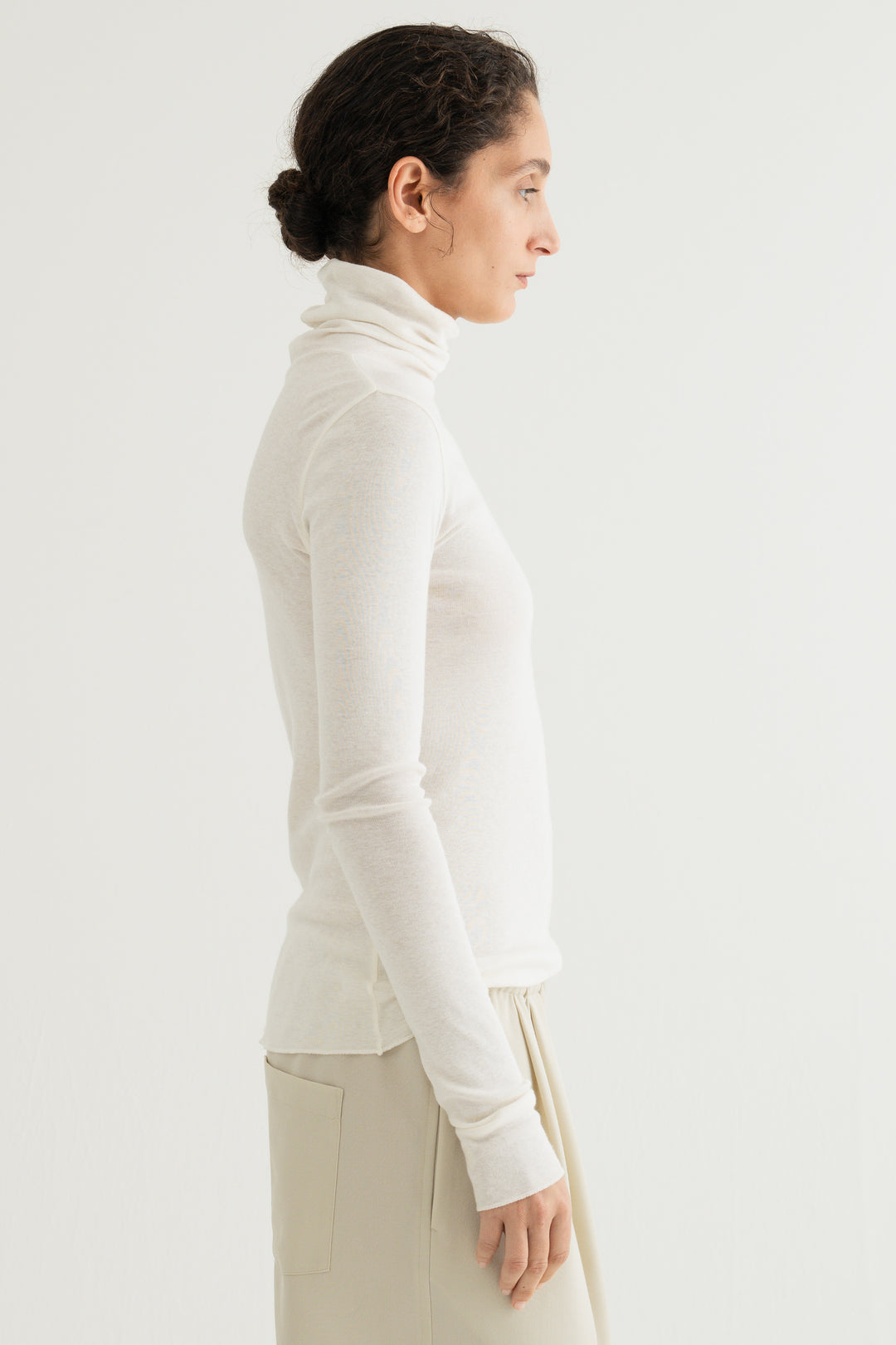 Cotton Cashmere Jersey Top / Black