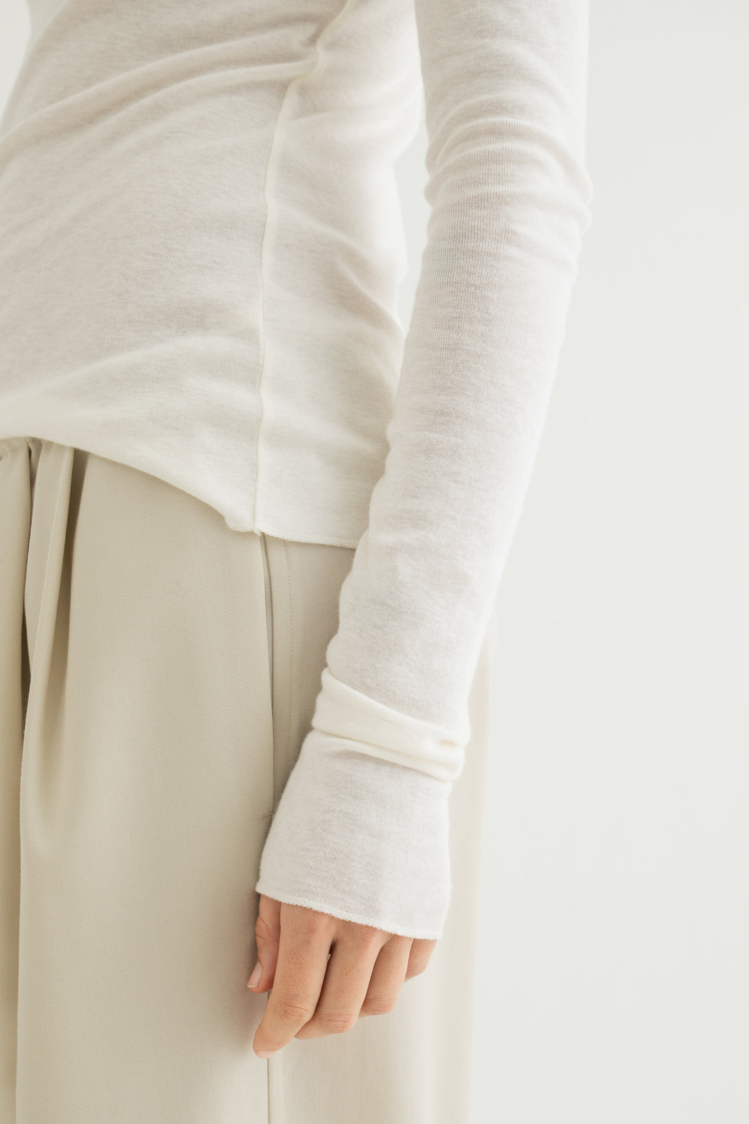 Cotton Cashmere Jersey Top / Black
