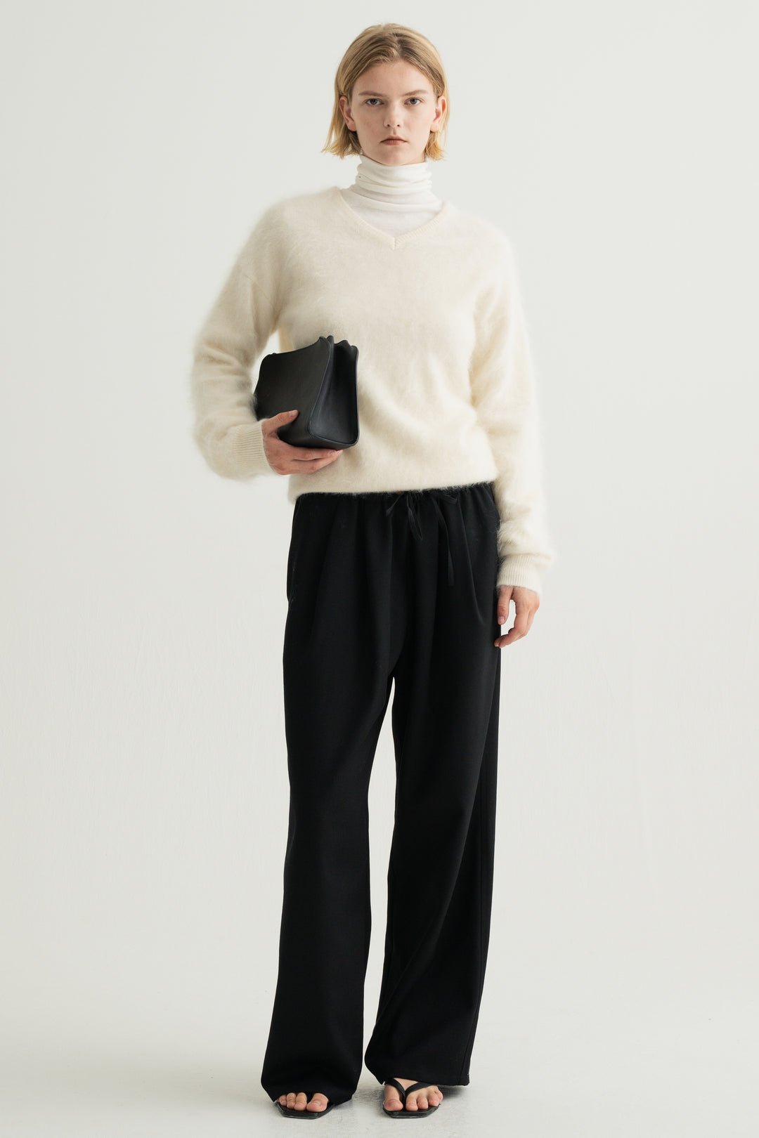 Cotton Cashmere Jersey Top / Black
