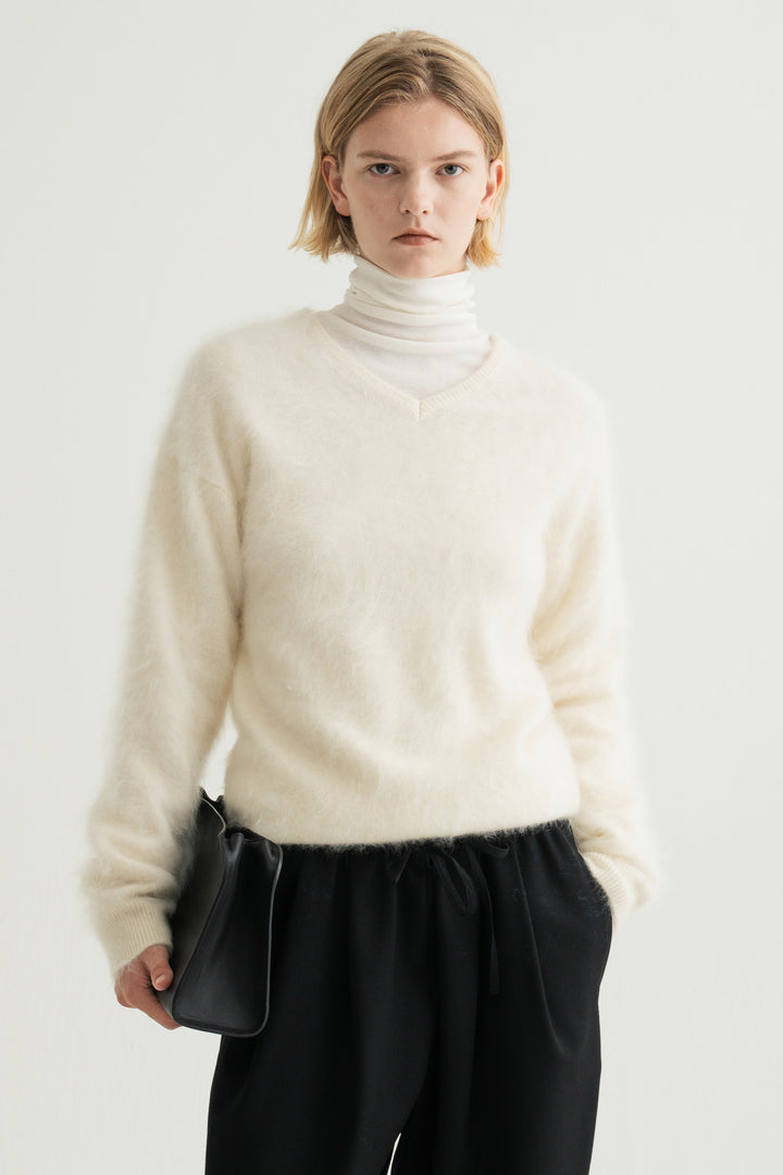 Cotton Cashmere Jersey Top / Black