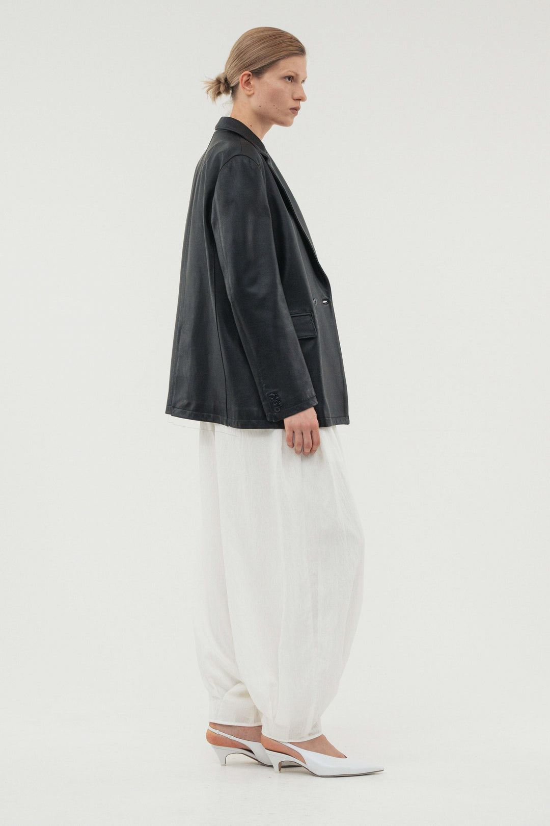 Balloon Tuck Easy Pants / White
