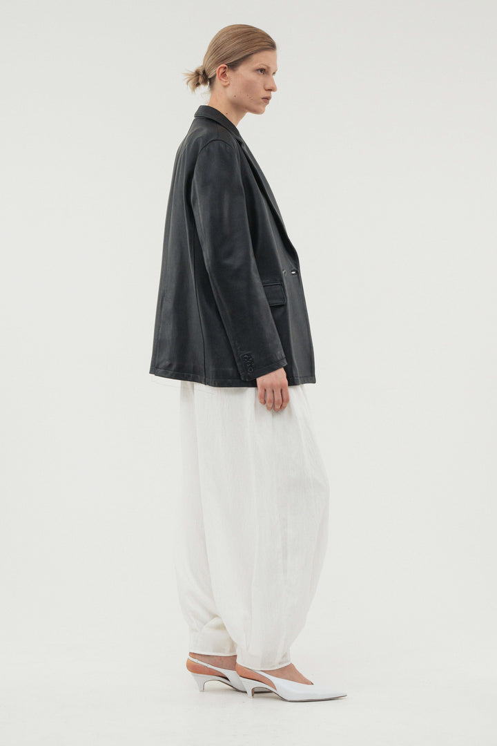 Balloon Tuck Easy Pants / White