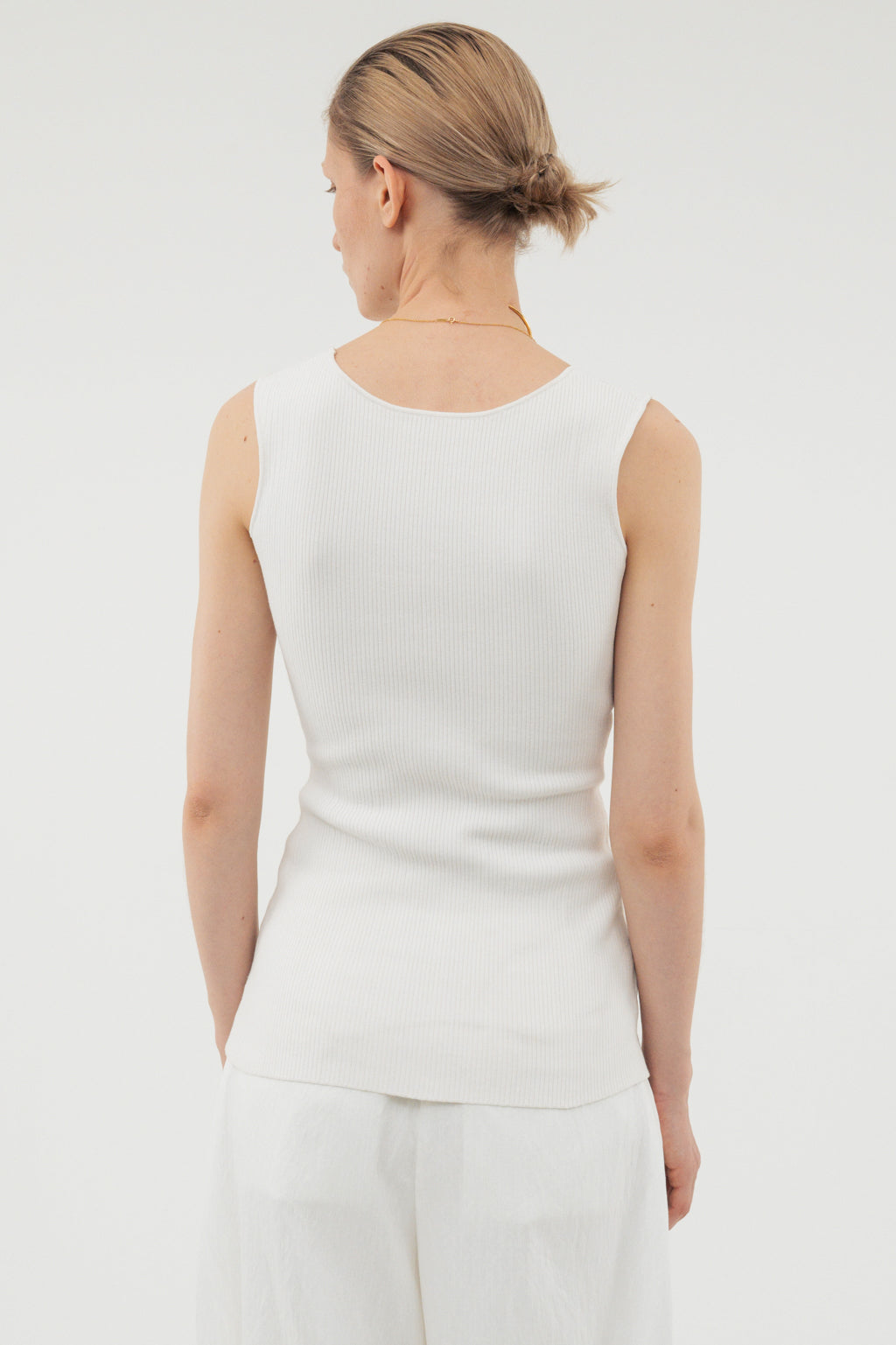 Modern Rib Tank Top / White