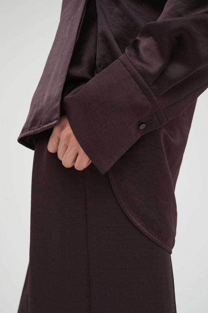 Vintage Satin Shirt / Burgundy