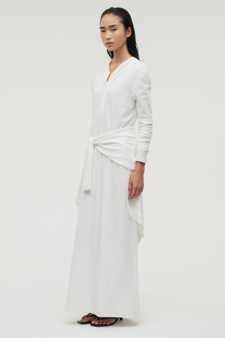 Minimal Henley Dress / Black