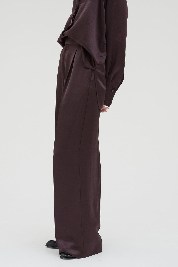 Vintage Satin Pants / Burgundy