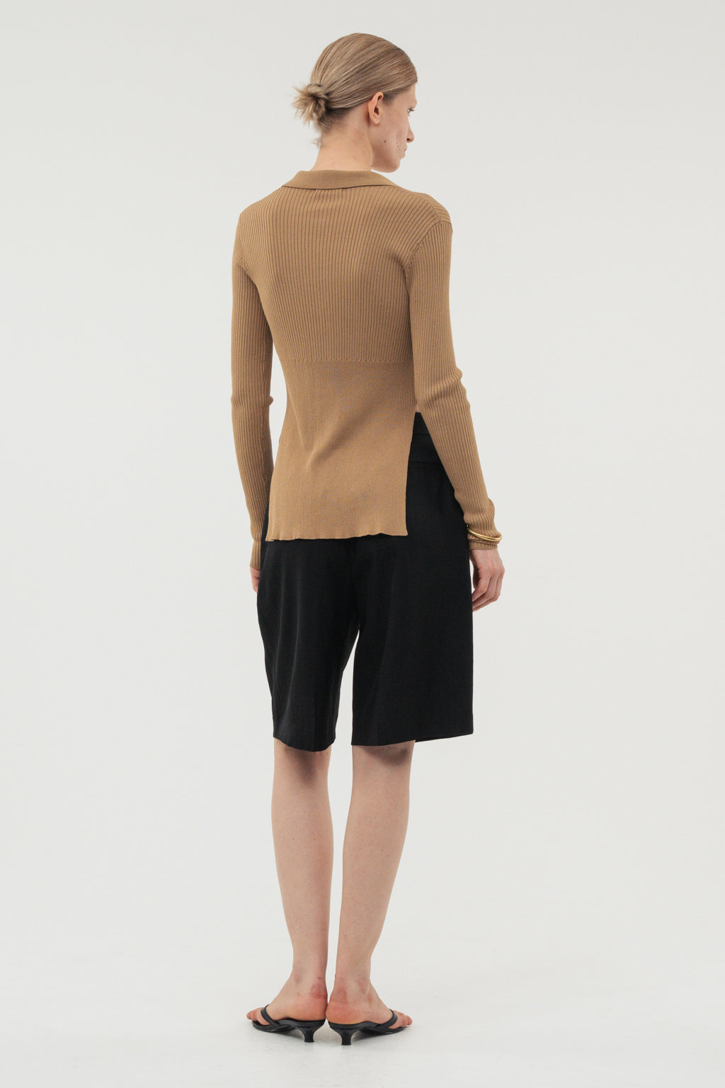 Silk Polo Knit / Camel