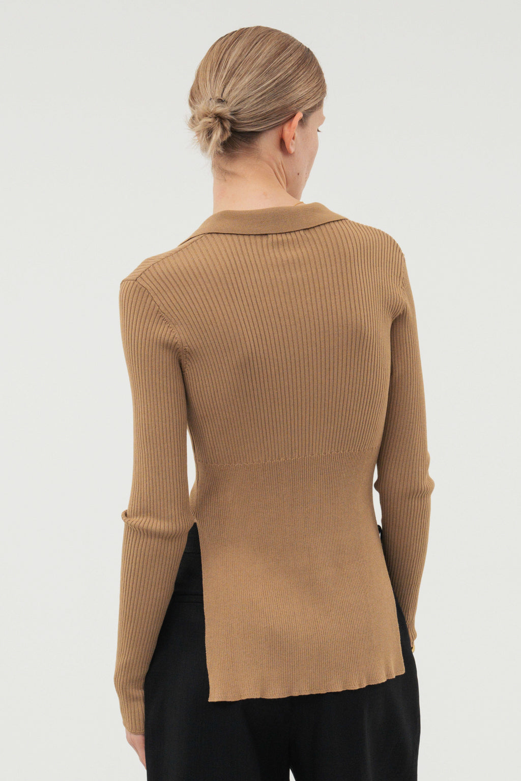 Silk Polo Knit / Camel