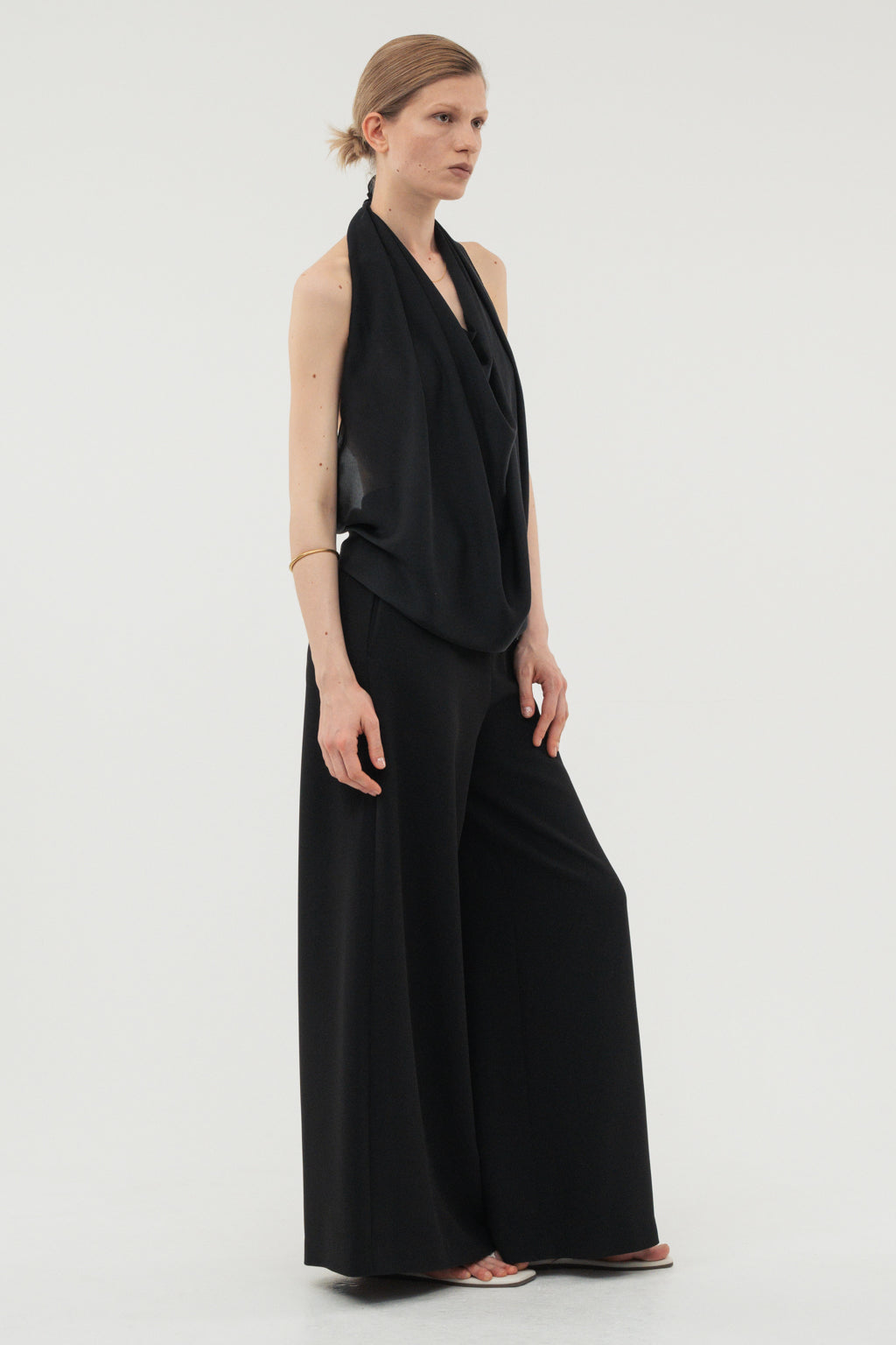 Flare Wide Trousers / White