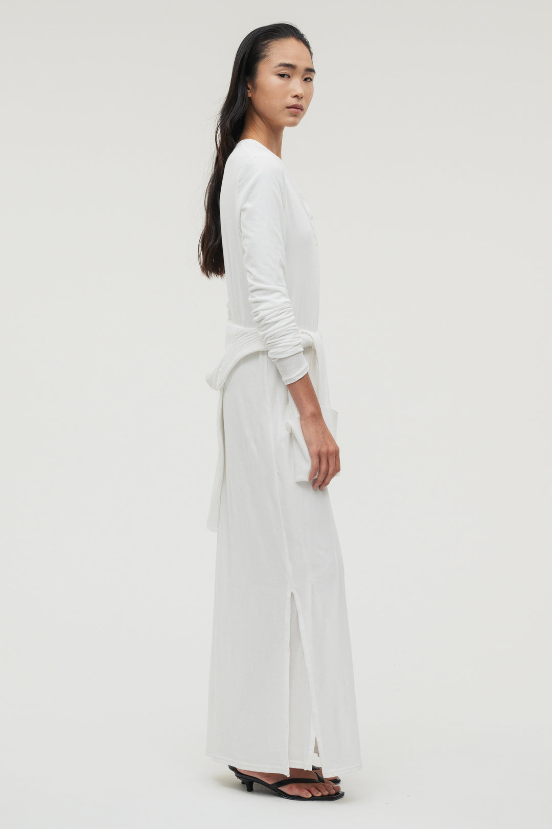 Minimal Henley Dress / Black
