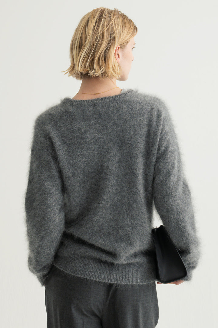 Cashmere Silk Wool V/N Knit / Grey