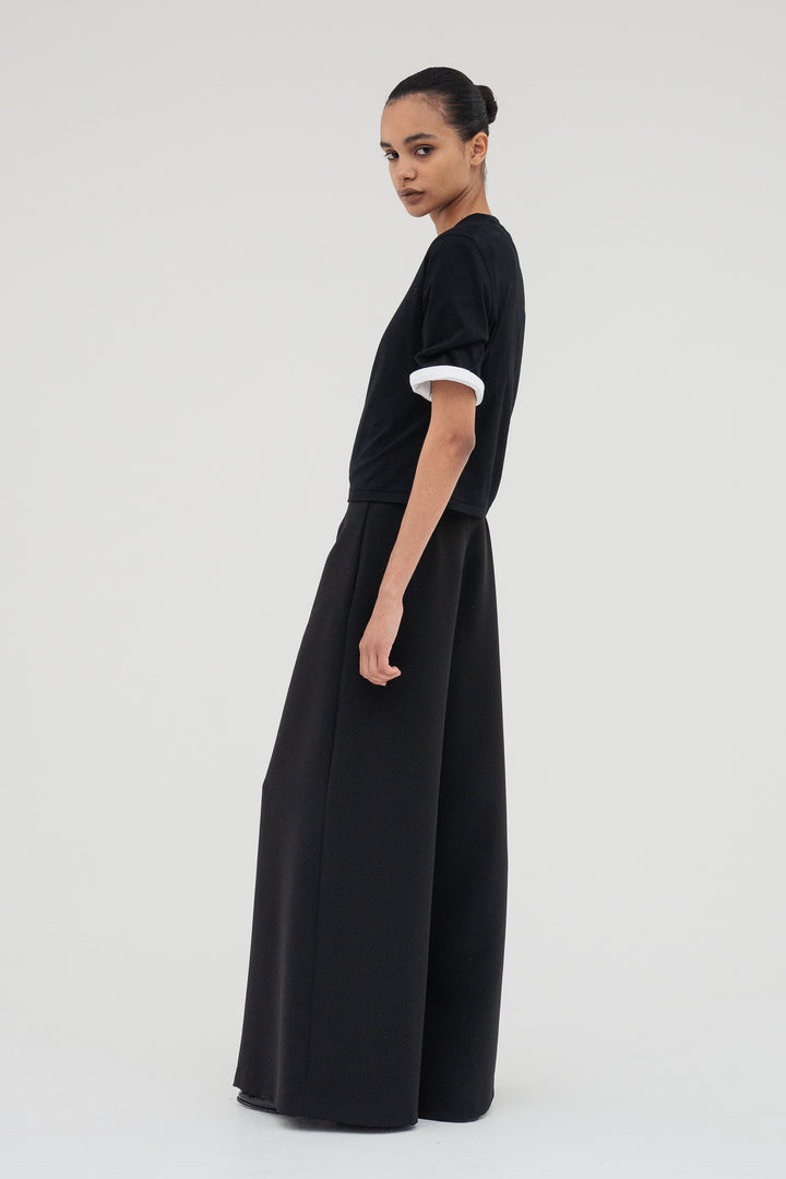 Flare Wide Trousers / Black