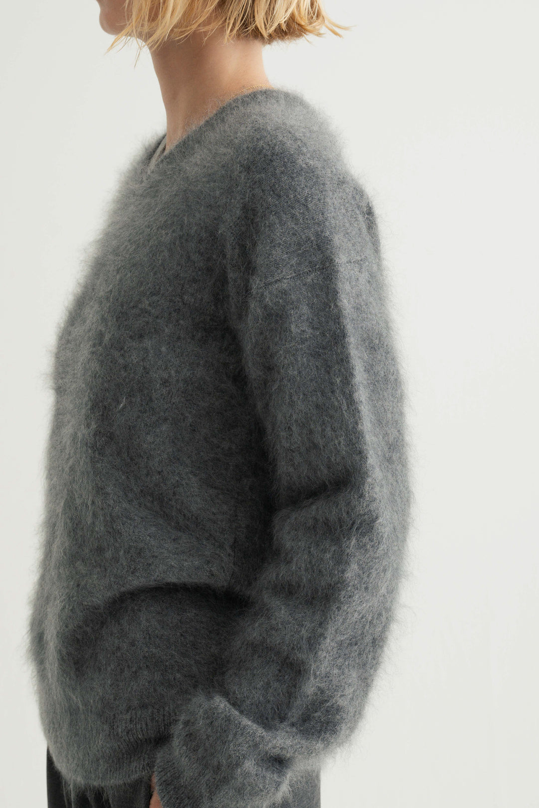 Cashmere Silk Wool V/N Knit / Grey