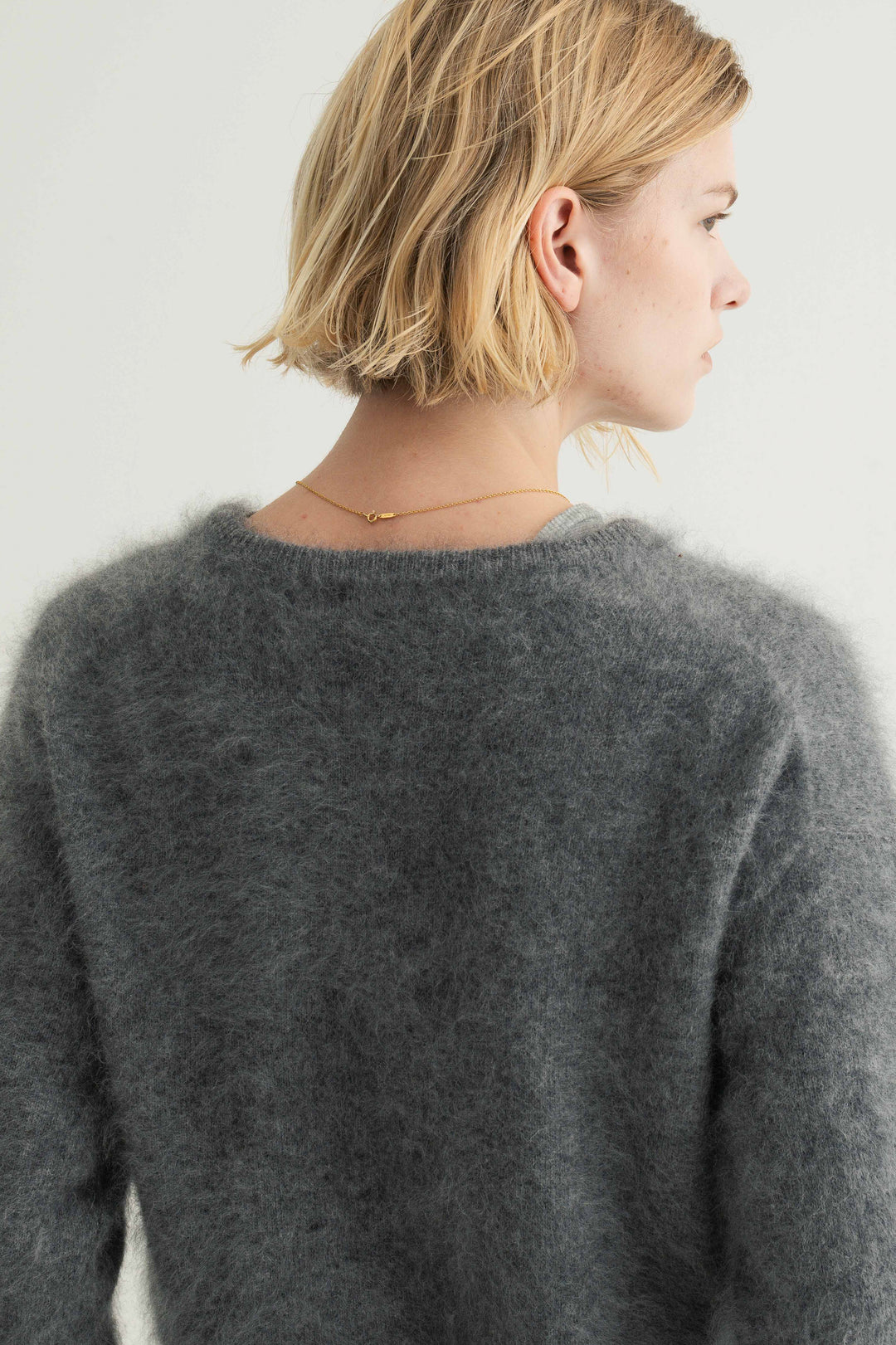 Cashmere Silk Wool V/N Knit / Grey
