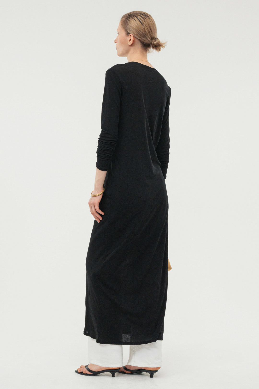 Minimal Henley Dress / Black