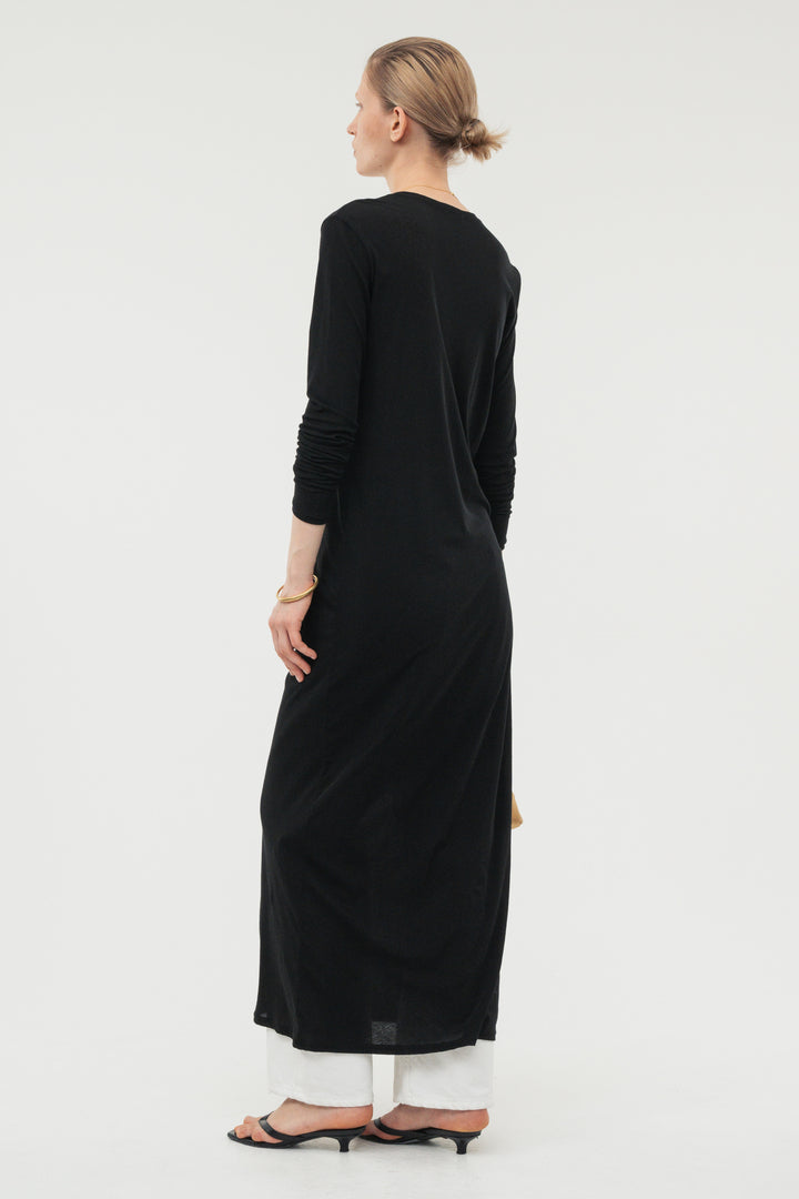 Minimal Henley Dress / White
