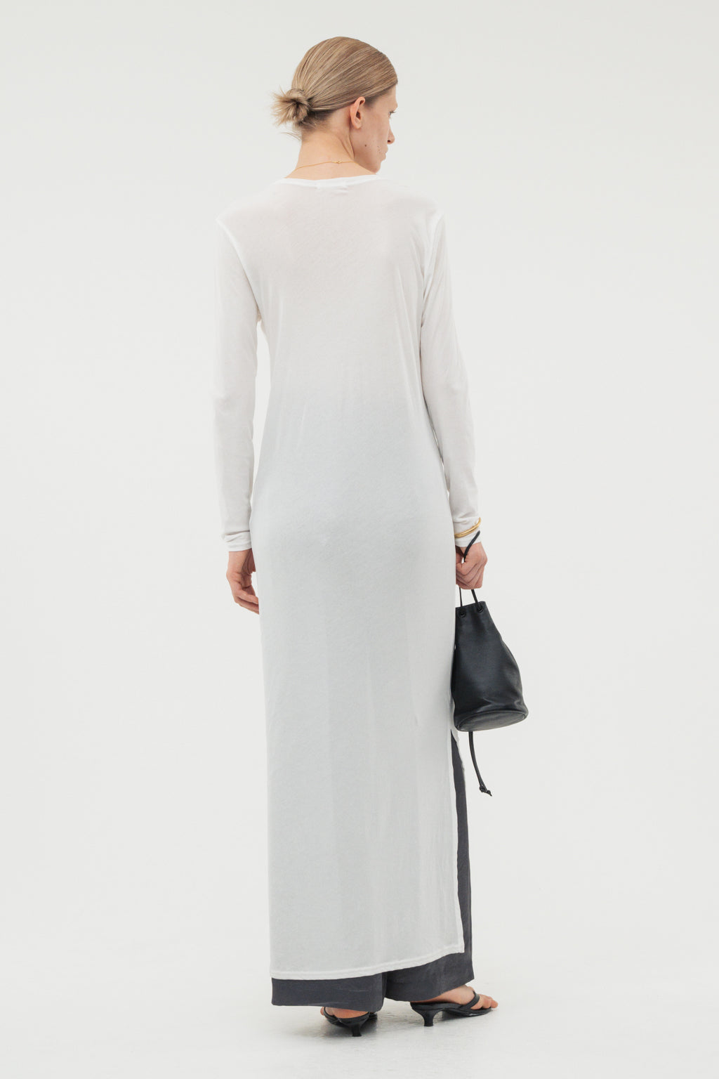 Minimal Henley Dress / Black