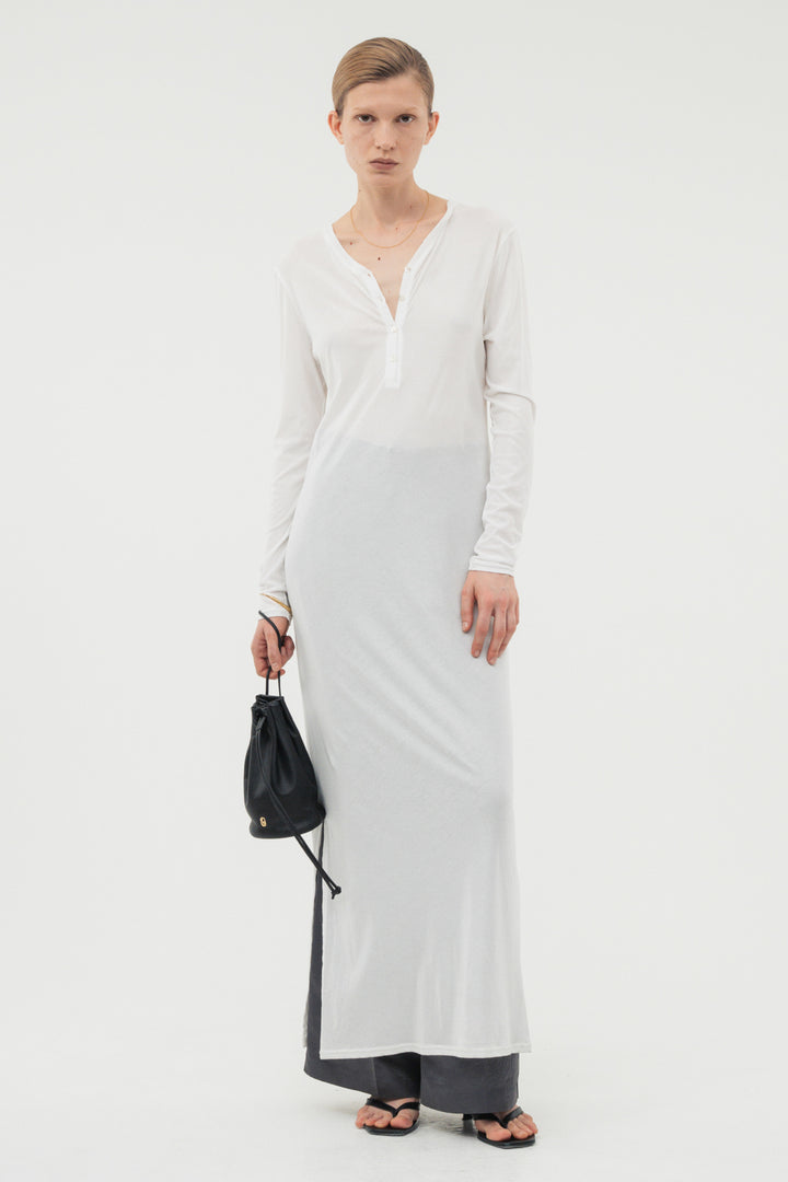 Minimal Henley Dress / Black