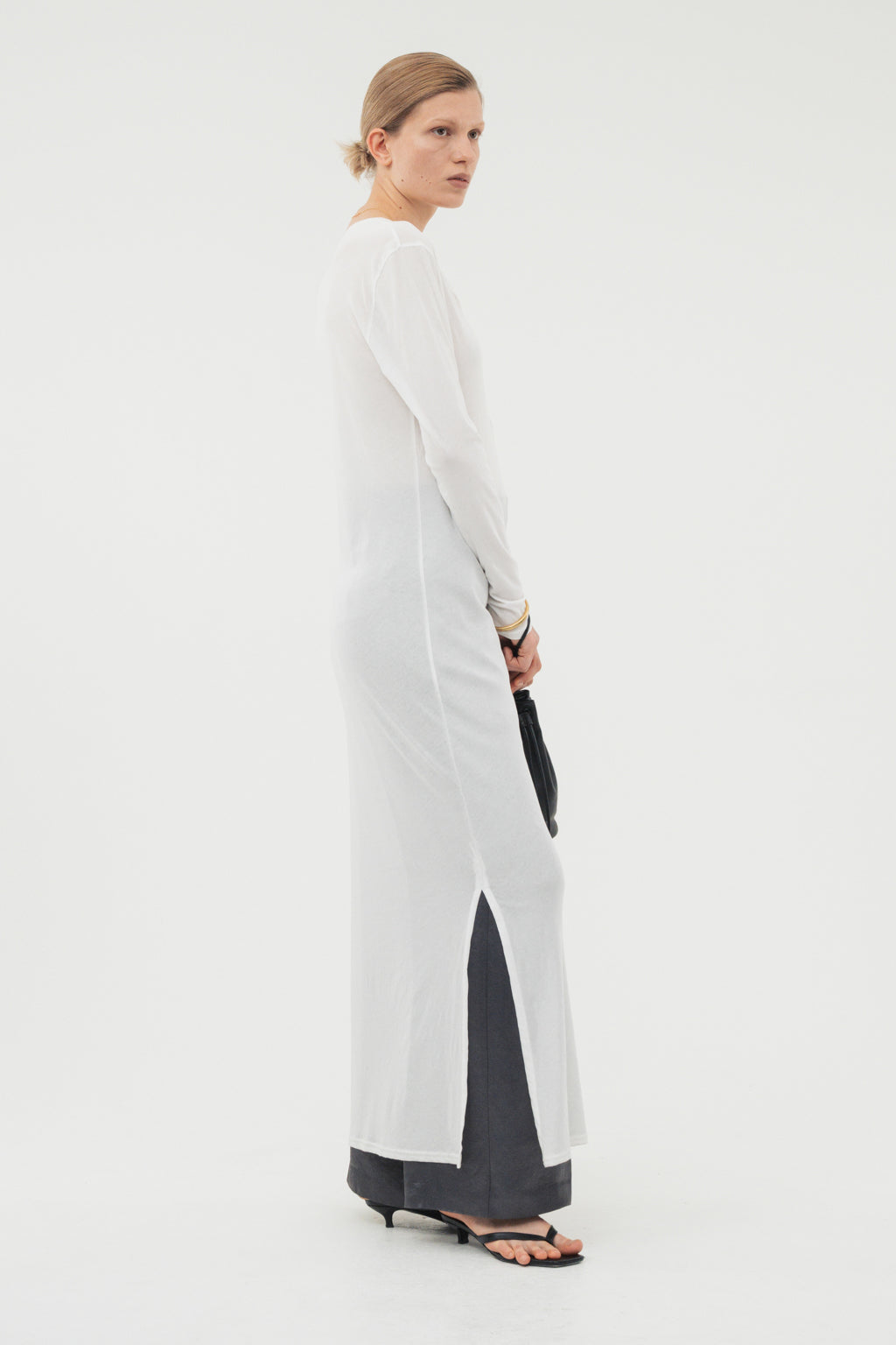 Minimal Henley Dress / Black