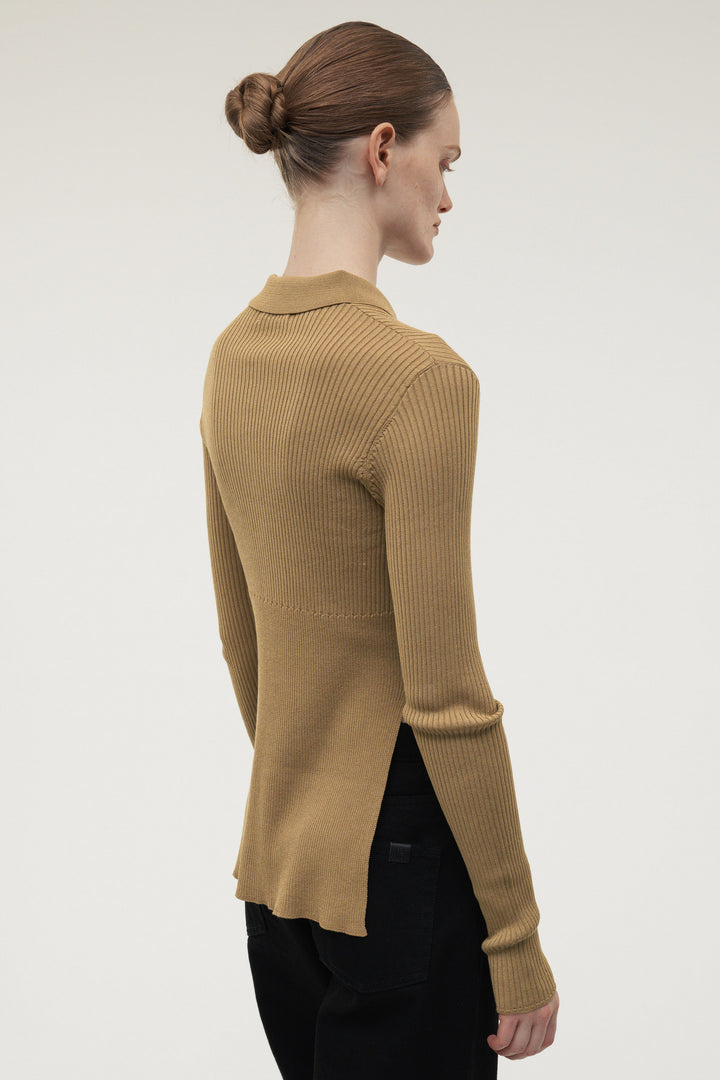 Silk Polo Knit / White