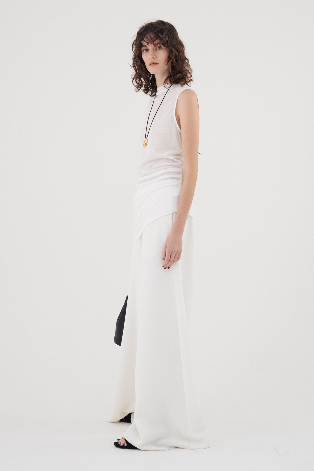 Flare Wide Trousers / White