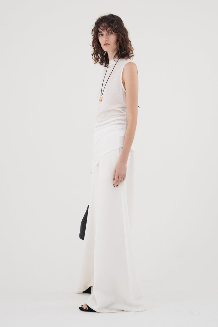 Flare Wide Trousers / White