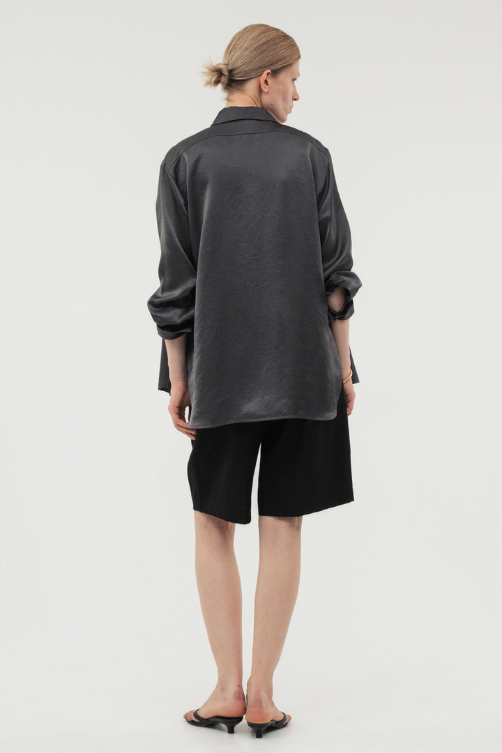 Vintage Satin Shirts / Grey