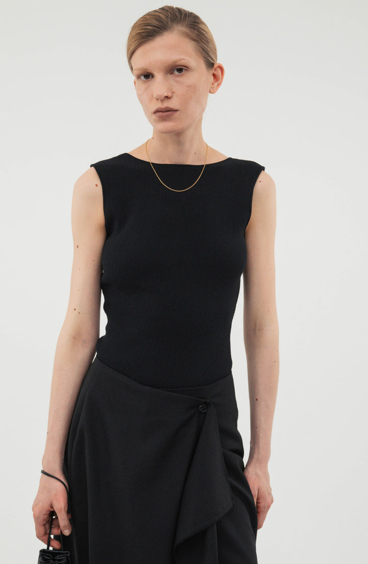 Modern Rib Tank Top / Black