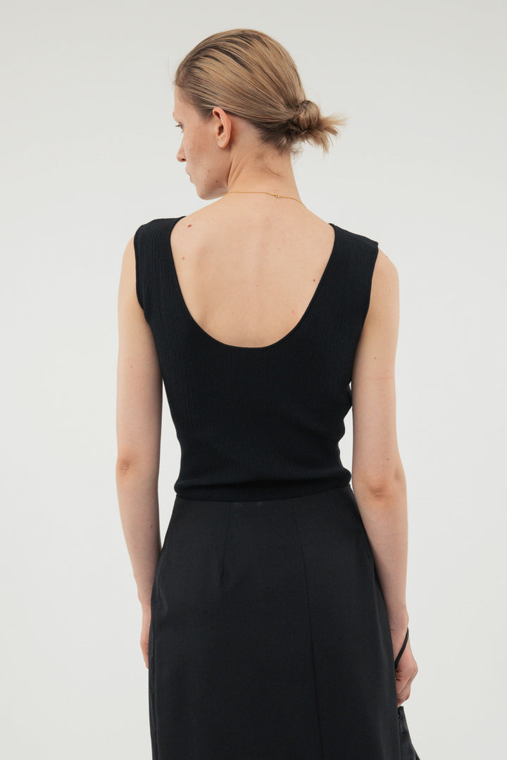 Modern Rib Tank Top / Black