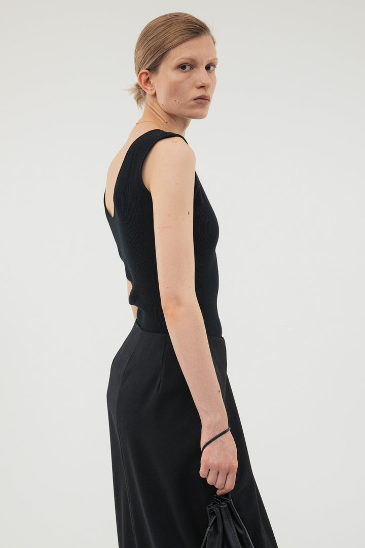 Modern Rib Tank Top / Black