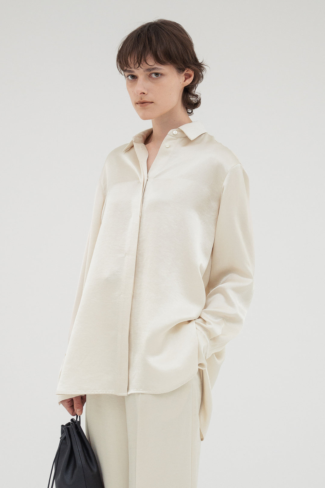 Vintage Satin Shirt / Ecru