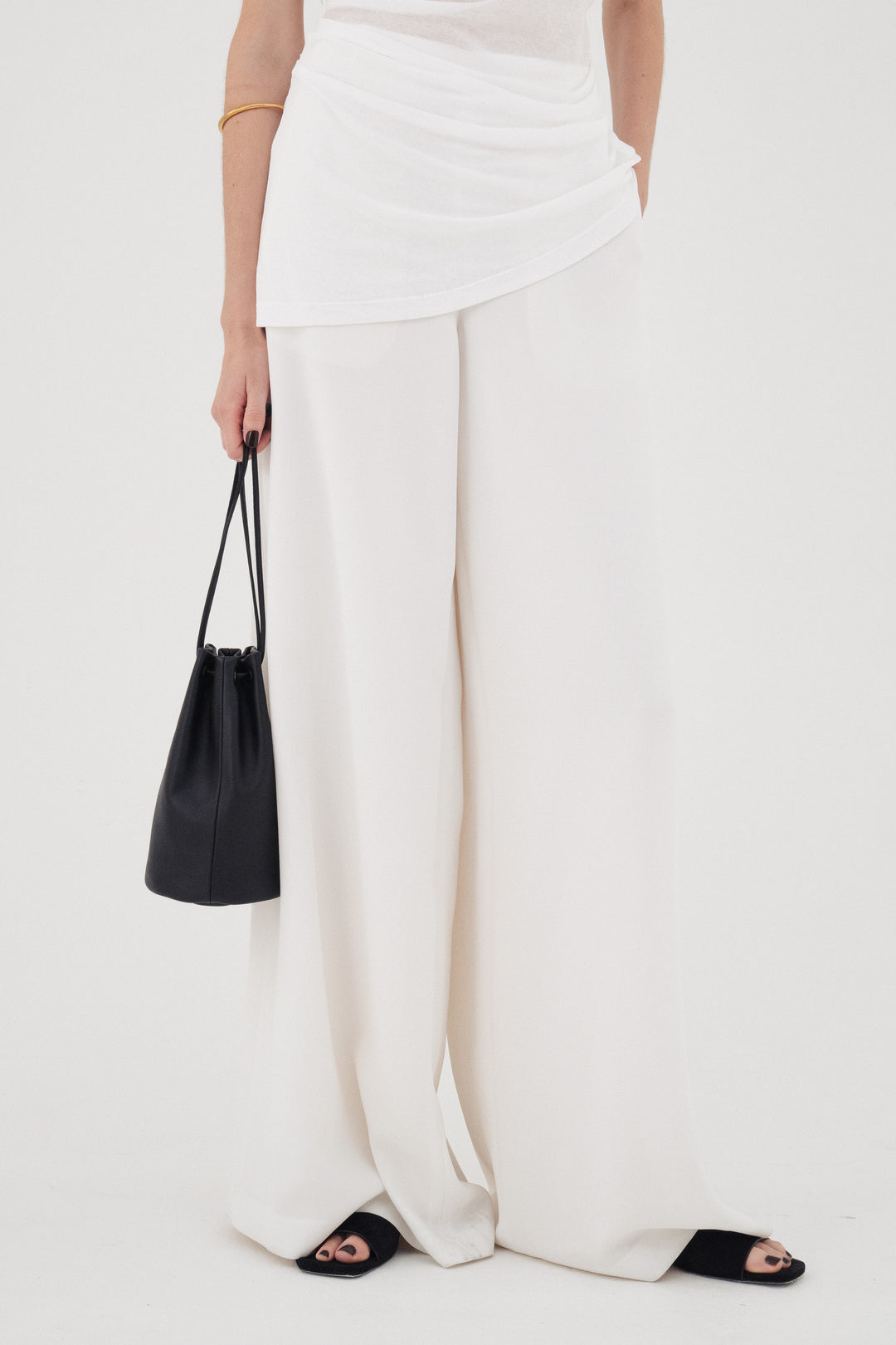 Flare Wide Trousers / White