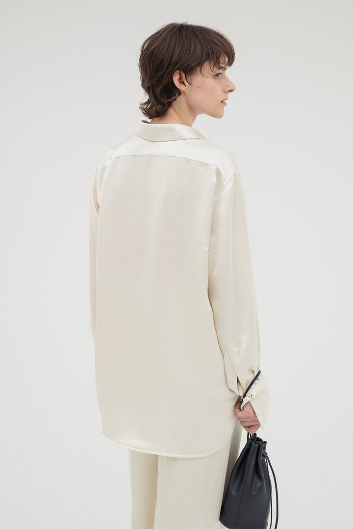 Vintage Satin Shirt / Ecru