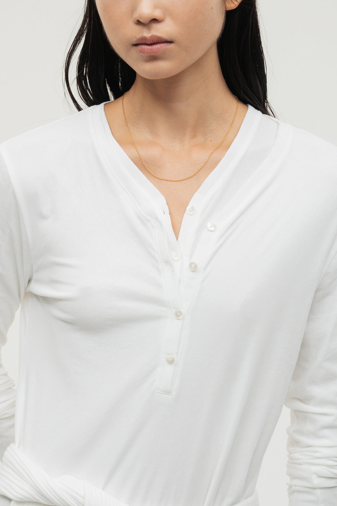 Minimal Henley Dress / Black