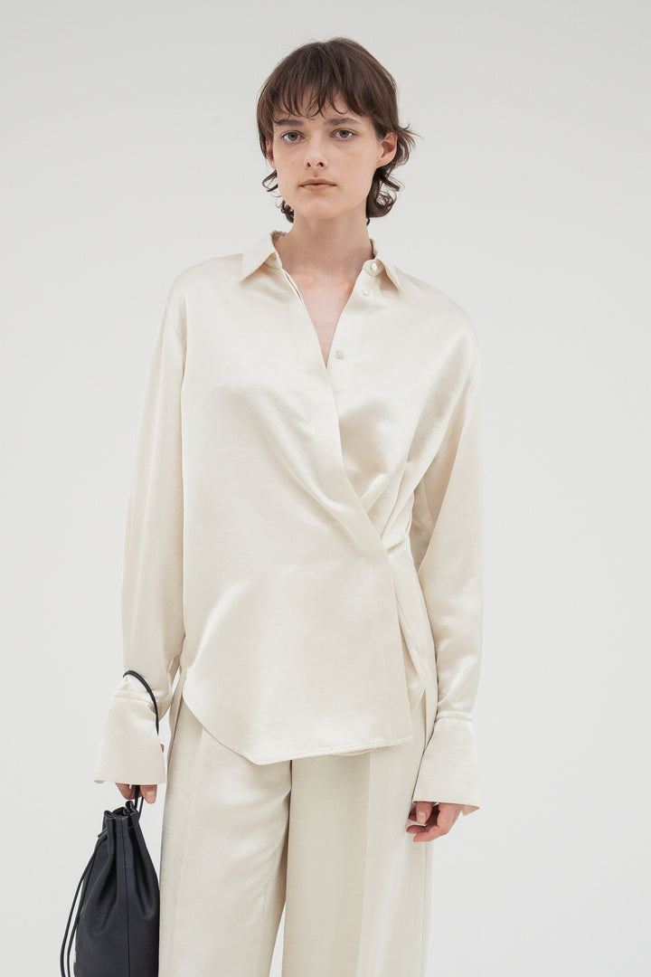 Vintage Satin Shirt / Ecru