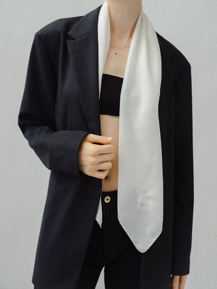 Silk Scarf / White
