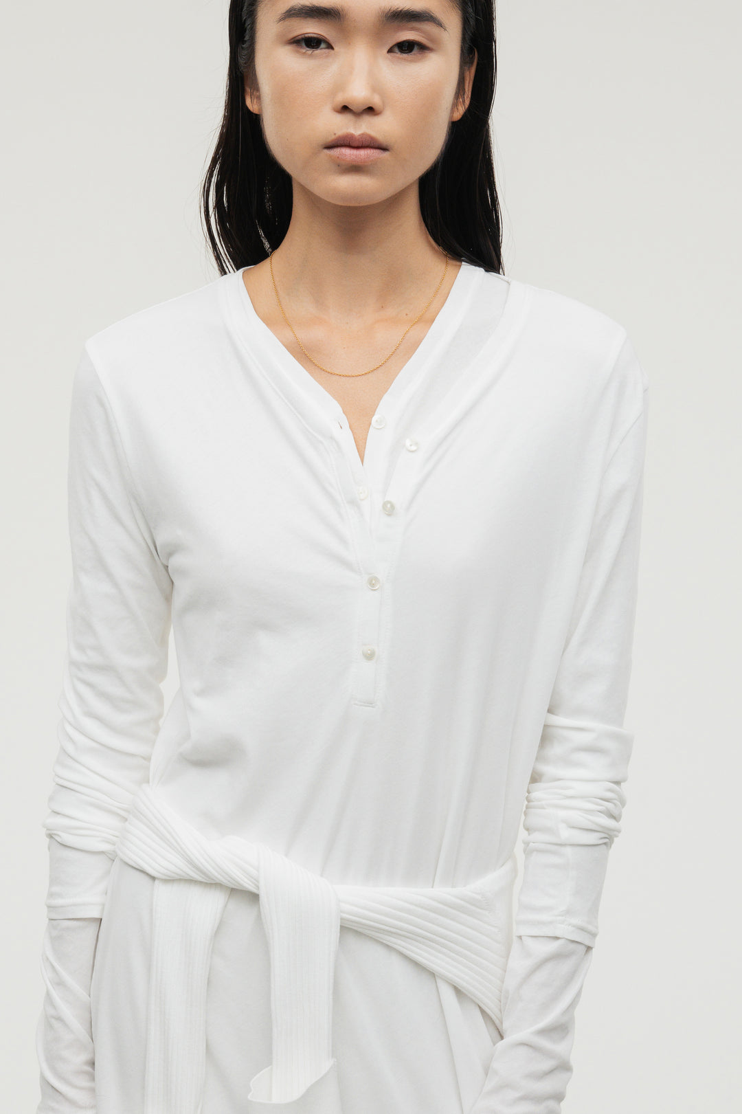 Minimal Henley Dress / Black