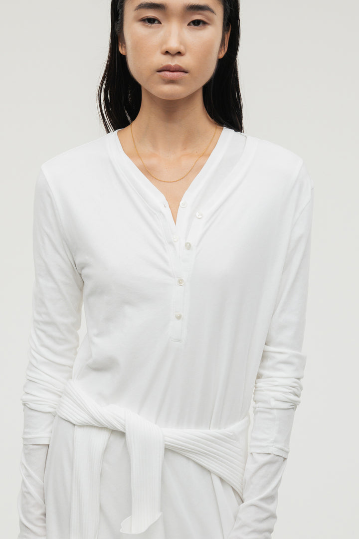 Minimal Henley Dress / Black