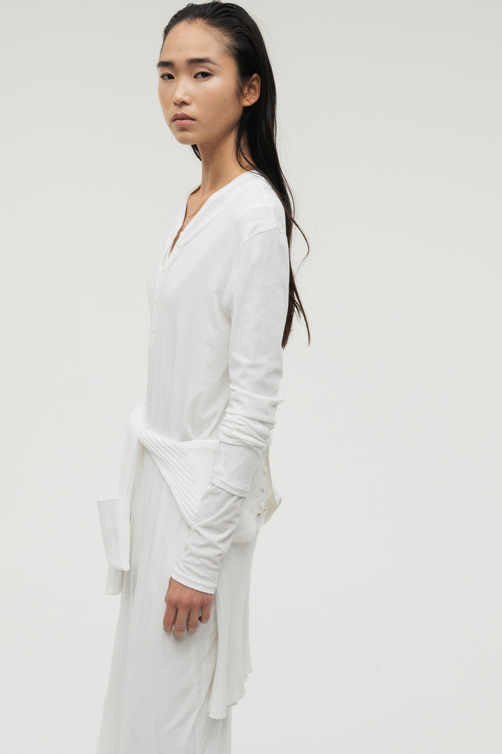 Minimal Henley Dress / Black