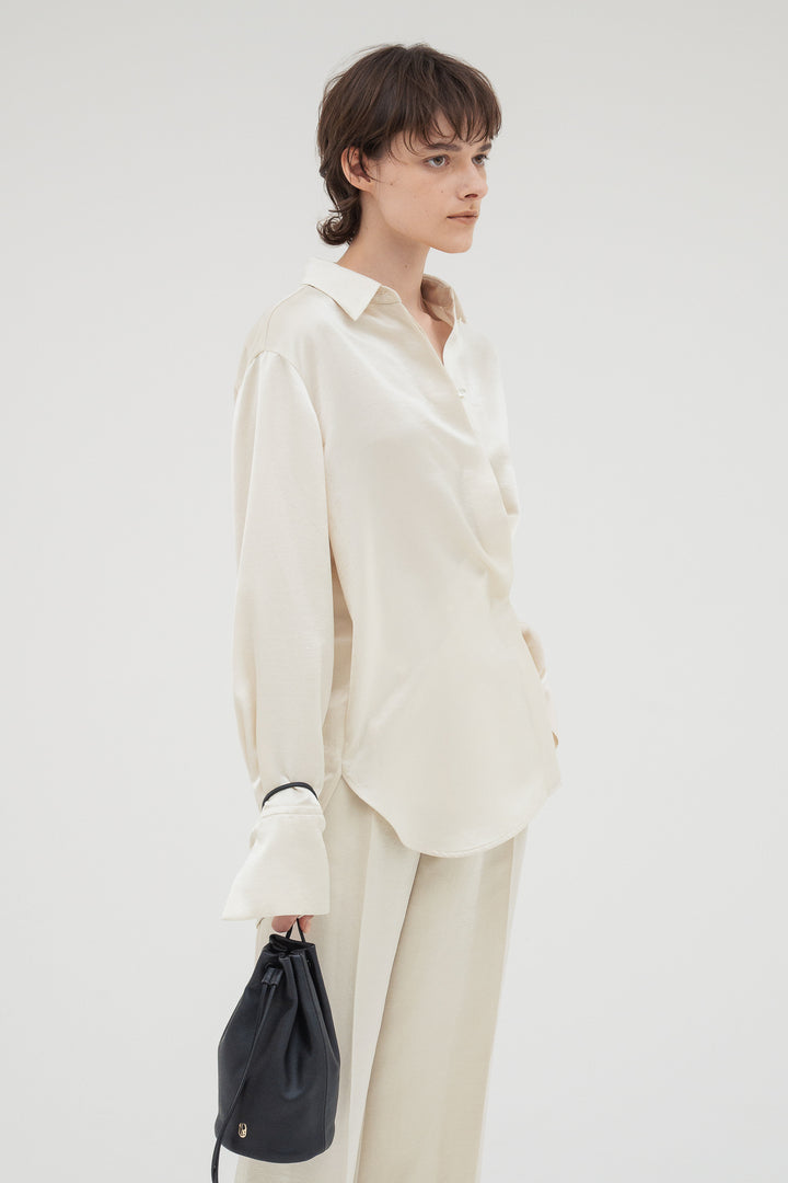 Vintage Satin Shirt / Ecru