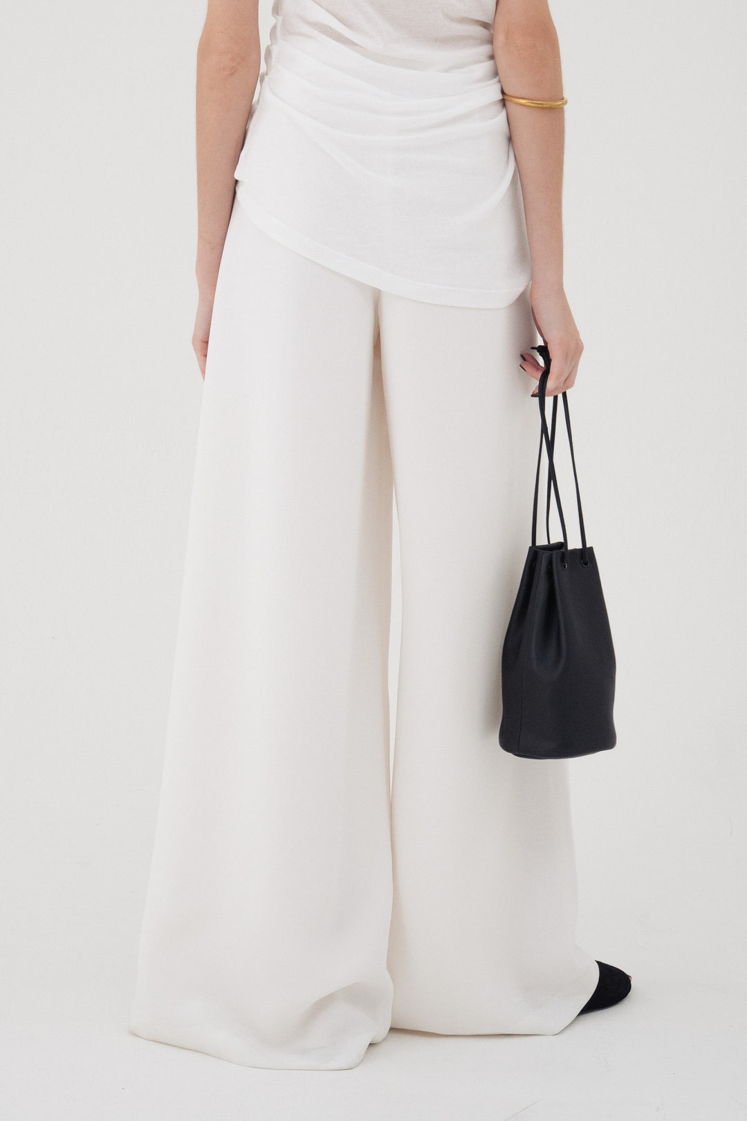 Flare Wide Trousers / White