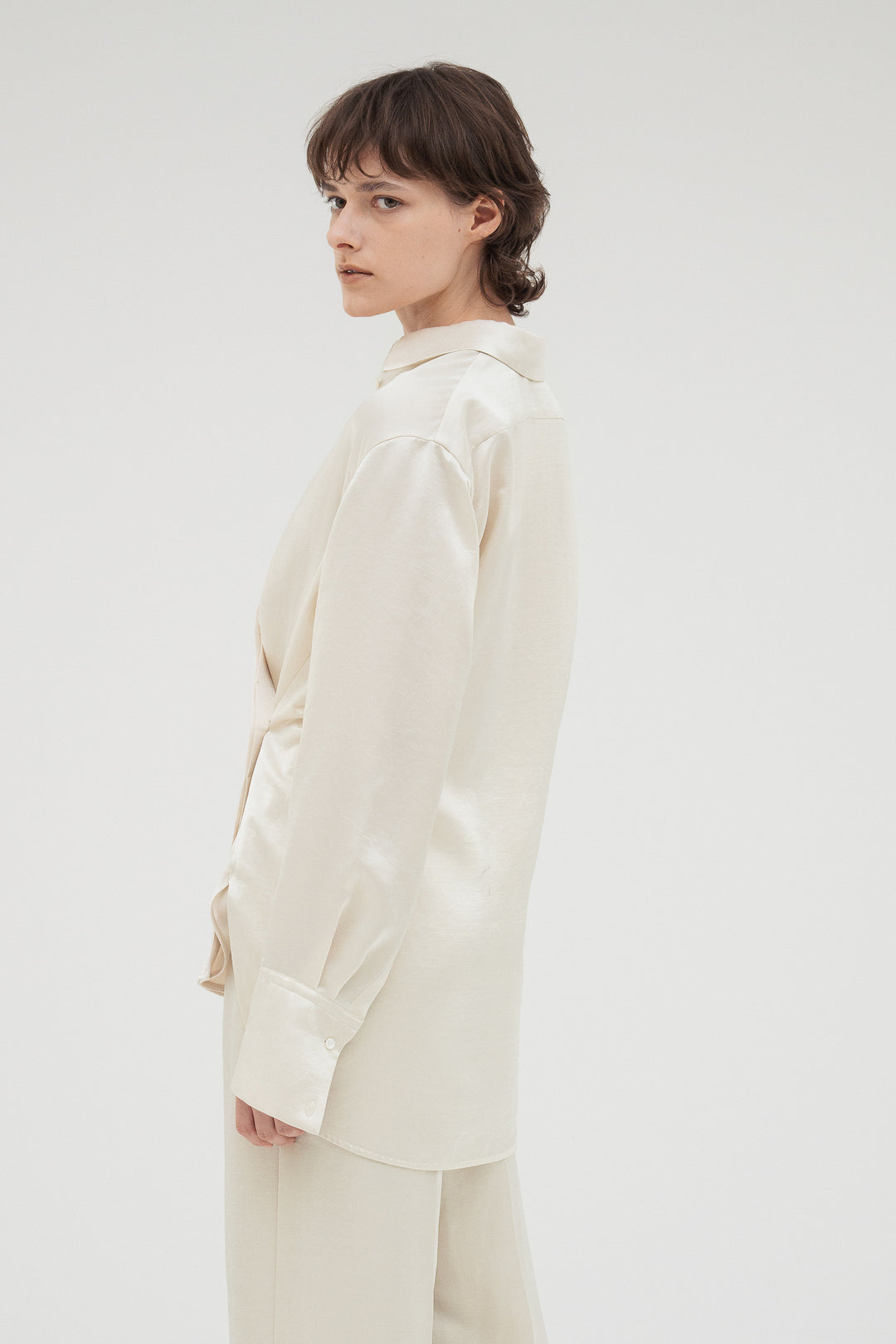 Vintage Satin Shirt / Ecru
