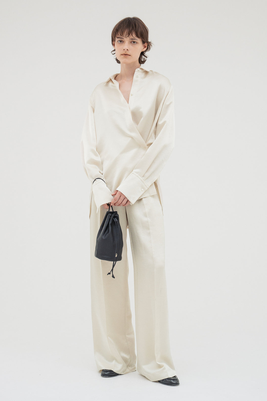 Vintage Satin Pants / Ecru