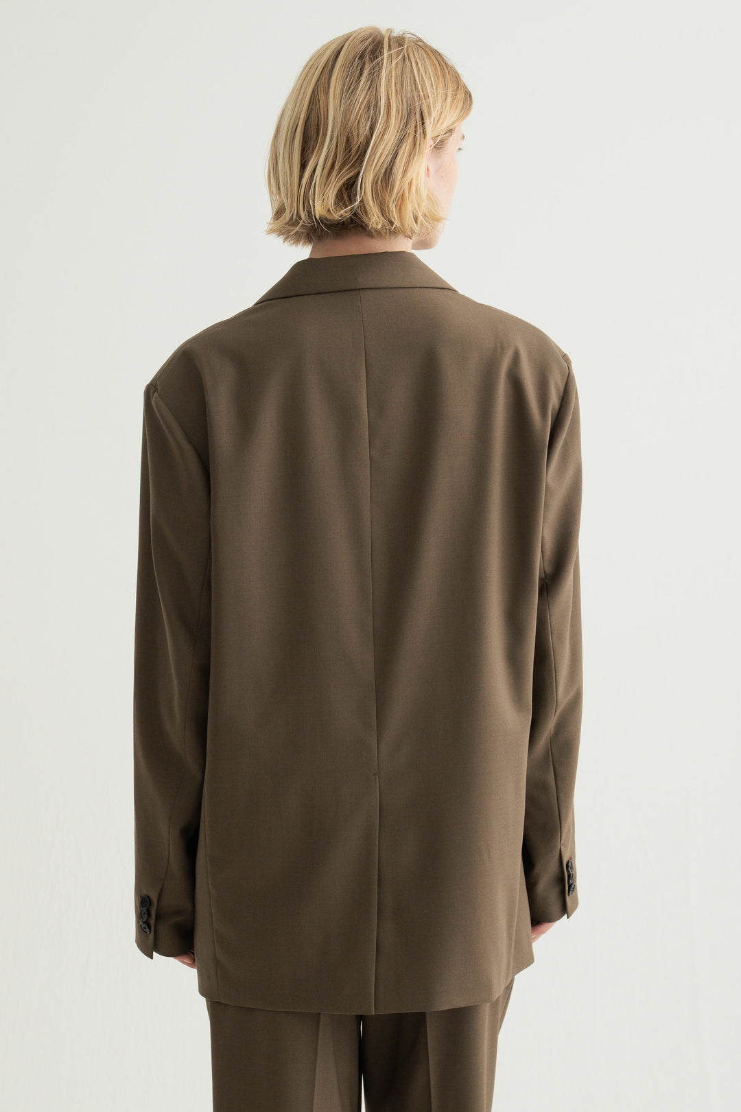 Virgin Wool Relaxed Jacket / Brown