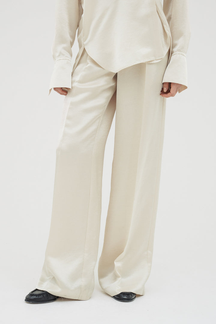 Vintage Satin Pants / Ecru