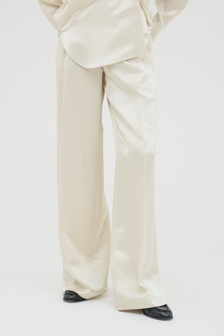 Vintage Satin Pants / Ecru